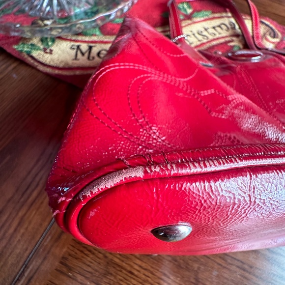 Coach - Red Patent Leather Satchel - Picture 9 of 12